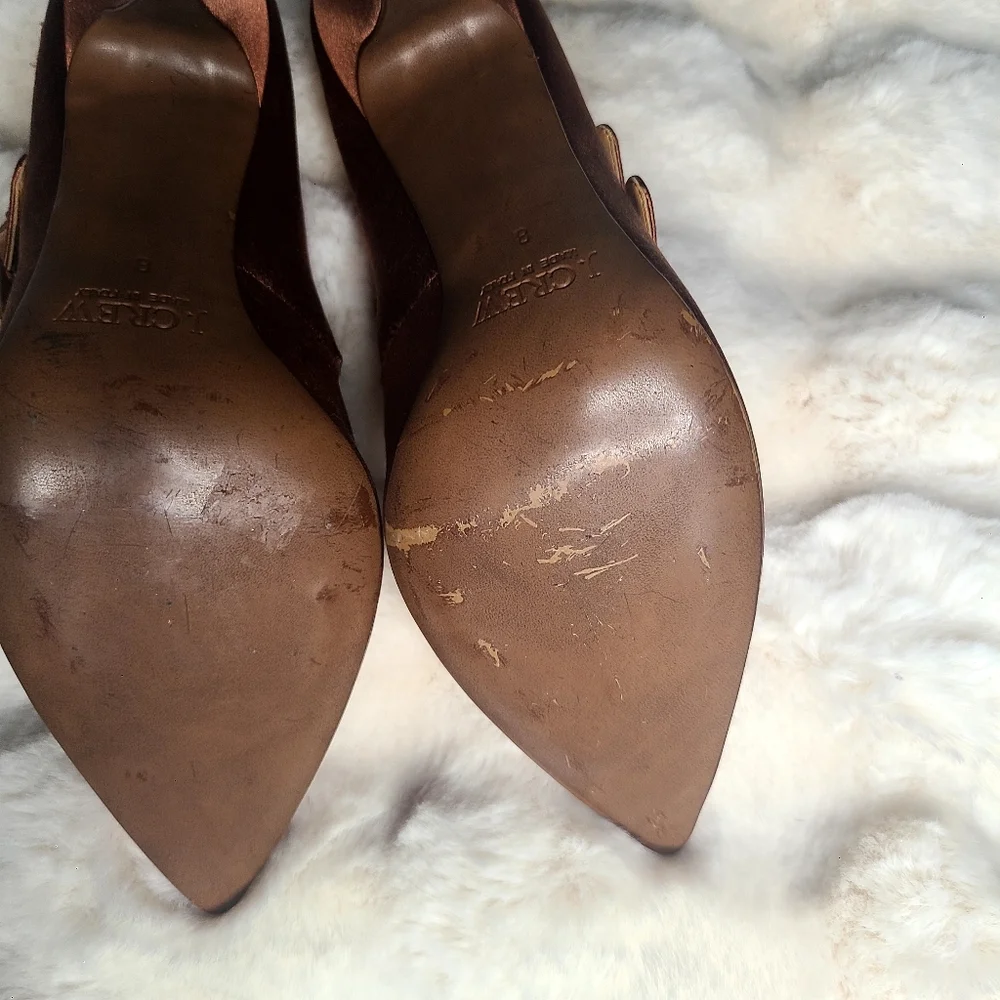 J. Crew Rust Heels with Pointed Toe and Strappy Design - Picture 6 of 13